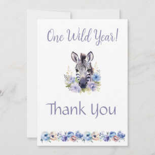 Floral Zebra Verjaardag Bedankt Card Kaart