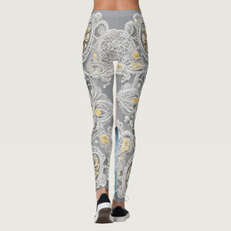 Floral Zee Ocean AI art Leggings