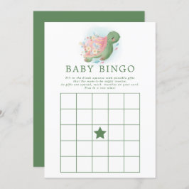 Floral Zee Turtle Baby shower Bingo Game Kaart