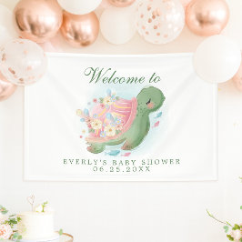 Floral Zee Turtle Baby shower Welkom Spandoek