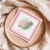 Floral Zee Turtle Cute Pink Baby shower Servet