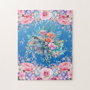 Floral Zee Turtle Legpuzzel