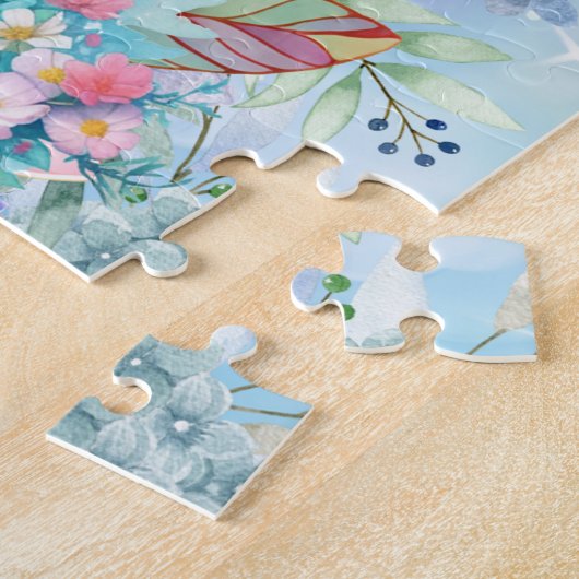 Floral Zee Turtle Legpuzzel (Zijkant)