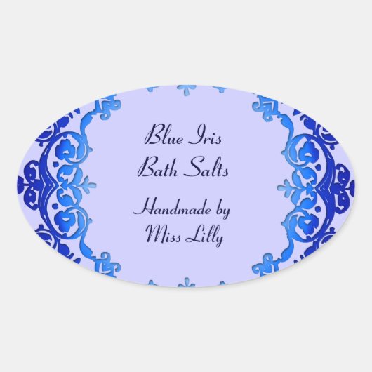 Floral  zeep of Canning Labels blauw (Voorkant)