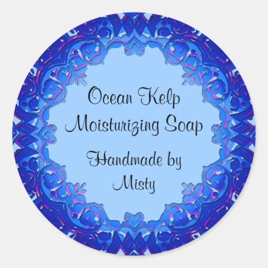 Floral  zeep of Canning Labels blauw (Voorkant)