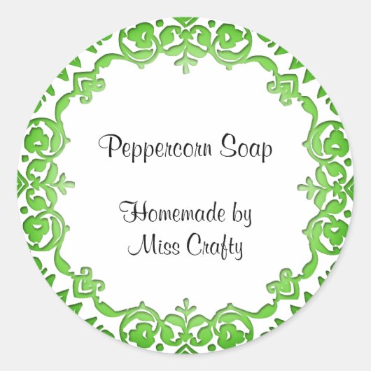Floral  zeep of Canning Labels Green (Voorkant)