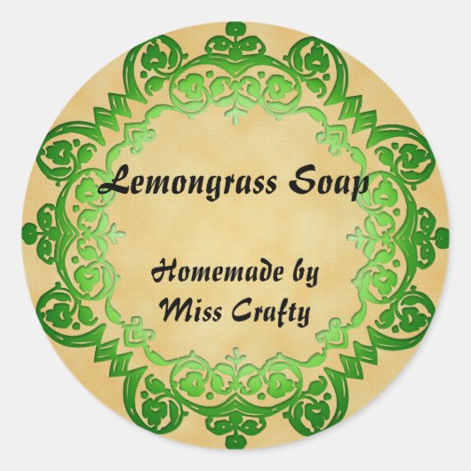 Floral zeep of Canning Labels Green (Voorkant)
