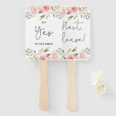 Floral zegt ja tegen de kledingkaartenhand handwaaier (Voorkant en achterkant)