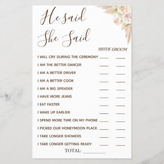 Floral zei dat ze een douchecaart had flyer (Voorkant)