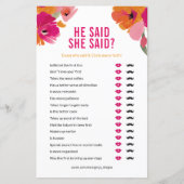 Floral zei hij dat ze zei bruiloft douche spel Kaa (Voorkant)