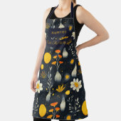 Floral Zen Keuken Draag - Donkerblauw met Gouden Schort (Insitu)