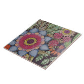 Floral Zen-Tangle keramische tegels Tegeltje (Zijkant)