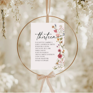 Floral Zitting Chart Kaart Tabel 13