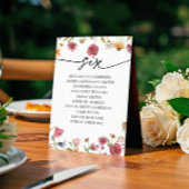 Floral Zitting Chart Kaart | Tabel 6