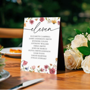 Floral Zitting Chart Kaart Tabel Elf