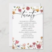 Floral Zitting Chart Kaart | Twintig tafels (Voorkant)