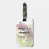 Floral zomerontwerp met abstract met handbeschilde bagagelabel (Achterkant verticaal)