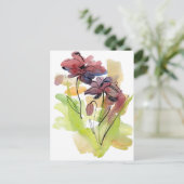 Floral zomerontwerp met abstract met handbeschilde briefkaart (Staand voorkant)