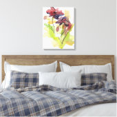 Floral zomerontwerp met abstract met handbeschilde canvas afdruk (Insitu (Slaapkamer))