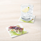 Floral zomerontwerp met abstract met handbeschilde kartonnen onderzetters (Insitu)