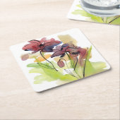 Floral zomerontwerp met abstract met handbeschilde kartonnen onderzetters (Schuin)