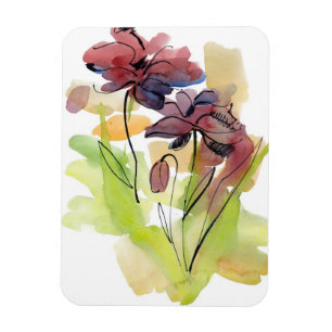 Floral zomerontwerp met abstract met handbeschilde magneet