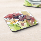 Floral zomerontwerp met abstract met handbeschilde onderzetter (Linkerzijde)