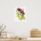 Floral zomerontwerp met abstract met handbeschilde poster (Keuken)