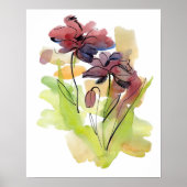 Floral zomerontwerp met abstract met handbeschilde poster (Voorkant)