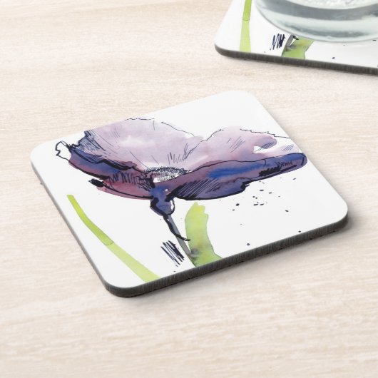 Floral zomerontwerp met abstracte handbeschilderd bier onderzetter (Linkerzijde)