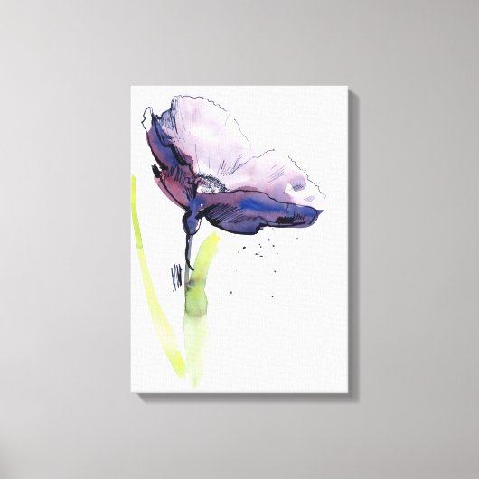 Floral zomerontwerp met abstracte handbeschilderd canvas afdruk (Voorkant)