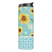 Floral zonnebloem Citrus Hearts Best Moeder Ever  Thermosbeker (Gedraaid links)