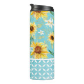 Floral zonnebloem Citrus Hearts Best Moeder Ever  Thermosbeker (Geroteerd rechts)