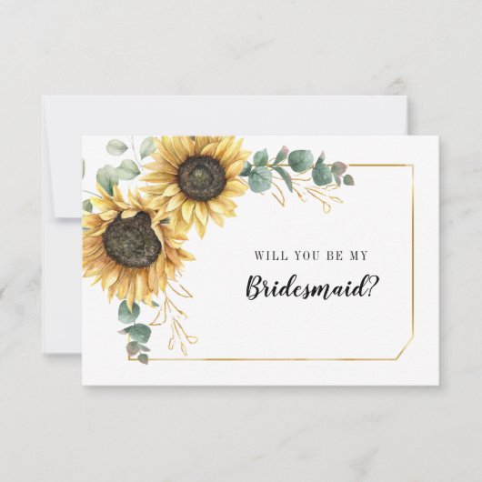 Floral Zonnebloem Eucalyptus is mijn briefkaart (Voorkant)