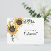 Floral Zonnebloem Eucalyptus is mijn briefkaart (Staand voorkant)