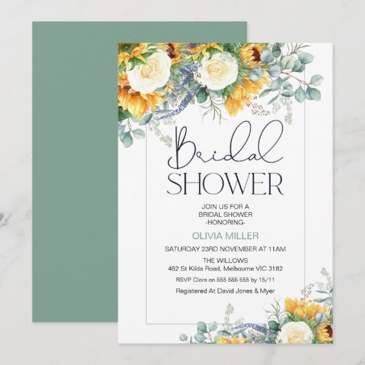 Floral Zonnebloem Eucalyptus Vrijgezellenfeest Kaart (Voorkant / Achterkant)