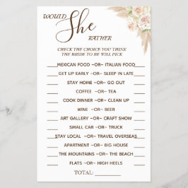 Floral zou ze liever een douchespelkaart hebben flyer