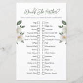 Floral "zou ze liever" Vrijgezellenfeest spel (Voorkant)