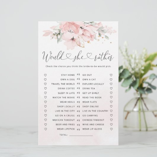 Floral zou ze liever vrijgezellenfeest spelen (Staand voorkant)