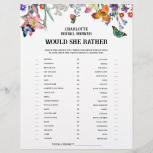  Floral zou ze liever Vrijgezellenfeest spelen Flyer