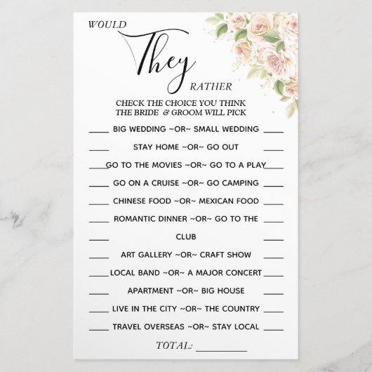 Floral zouden ze liever een douchecaart hebben flyer (Voorkant)