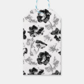 Floral, zwart en wit cadeaulabel (Achterkant)