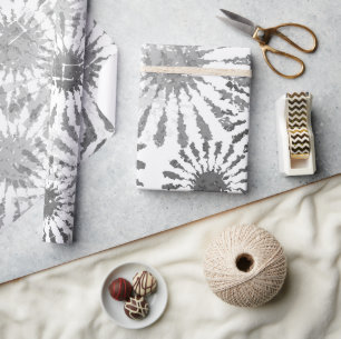 Floral, zwart en wit cadeaupapier