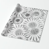 Floral, zwart en wit cadeaupapier (Uitgerold)