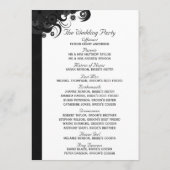 Floral Zwart en Wit Gotische Huwelijksprogramma's Programmakaart (Achterkant)