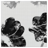 Floral, zwart en wit stof (Close Up)