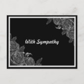 Floral, zwart medeleven briefkaart (Voorkant)