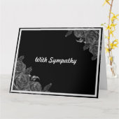 Floral, zwart medeleven kaart (Gele Bloem)