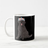 Floral zwart Newfie Newfoundland Hond Mam Koffiemok (Links)