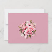 Floral zwart roze boog donker esthetische bruiloft bedankkaart (Achterkant)
